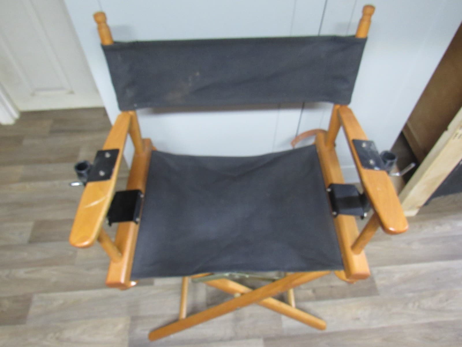 Vintage Gold Medal 33" Director's Chair w/ Arm Extensions Folding Wood Frame Y10 - Thumbnail 9