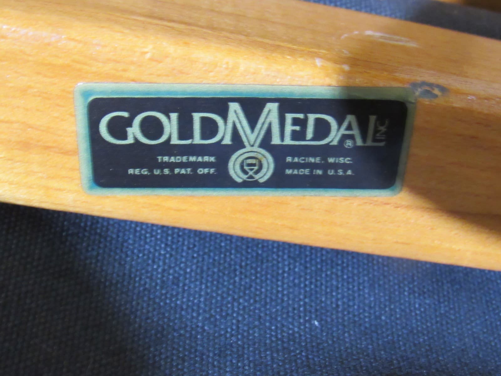 Vintage Gold Medal 33" Director's Chair w/ Arm Extensions Folding Wood Frame Y10 - Thumbnail 20