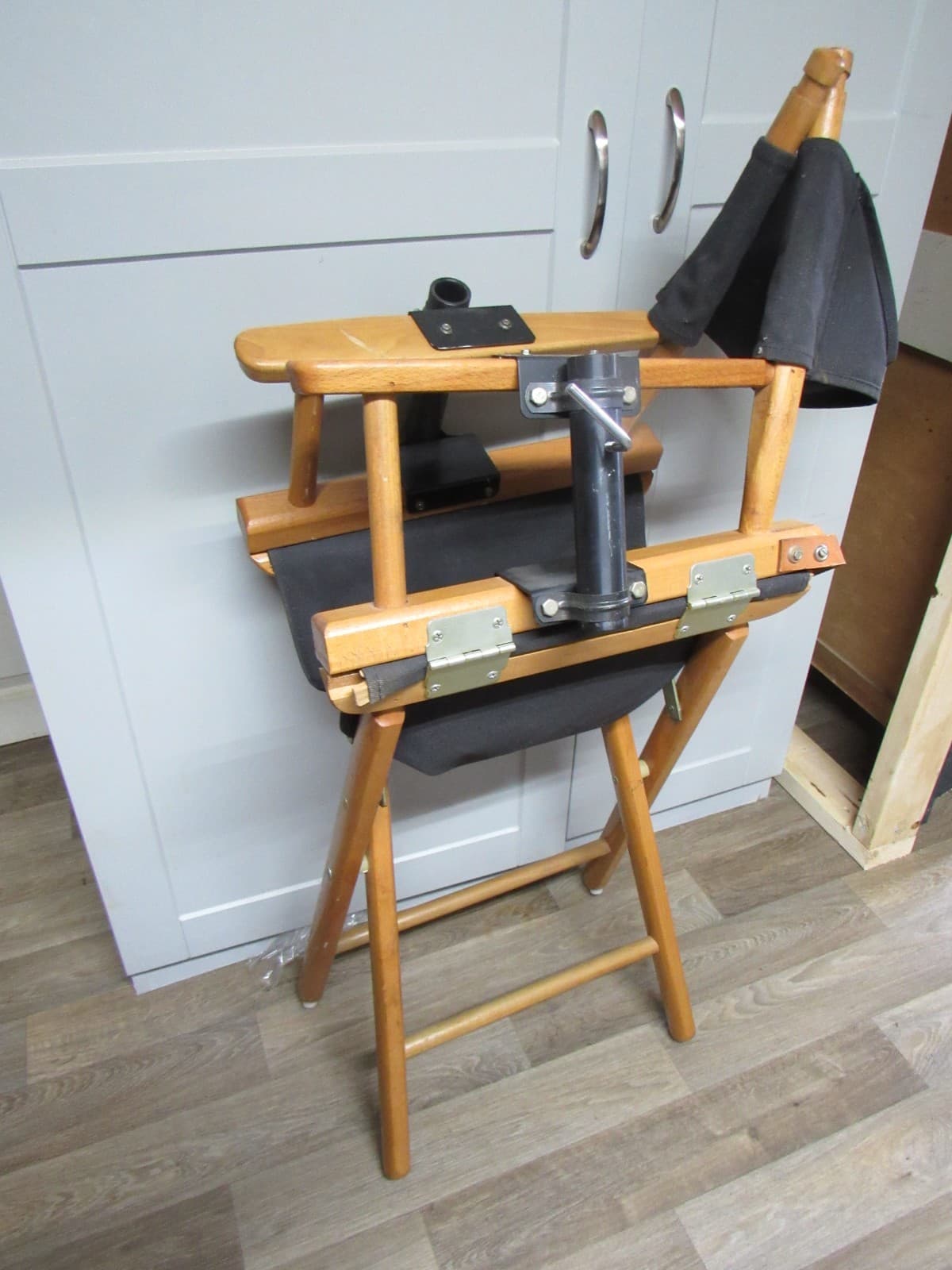 Vintage Gold Medal 33" Director's Chair w/ Arm Extensions Folding Wood Frame Y10 - Thumbnail 10