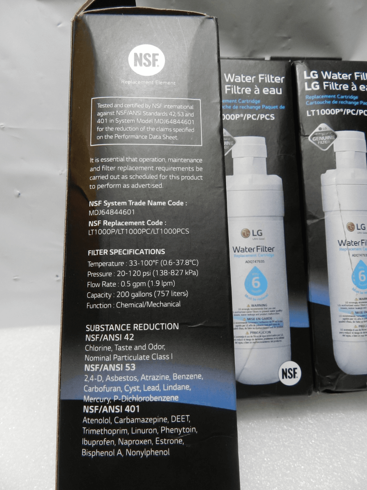 4 New Refresh Refrigerator Ice Water Filter For LG LT1000P ADQ747935 (M52K) - Thumbnail 3
