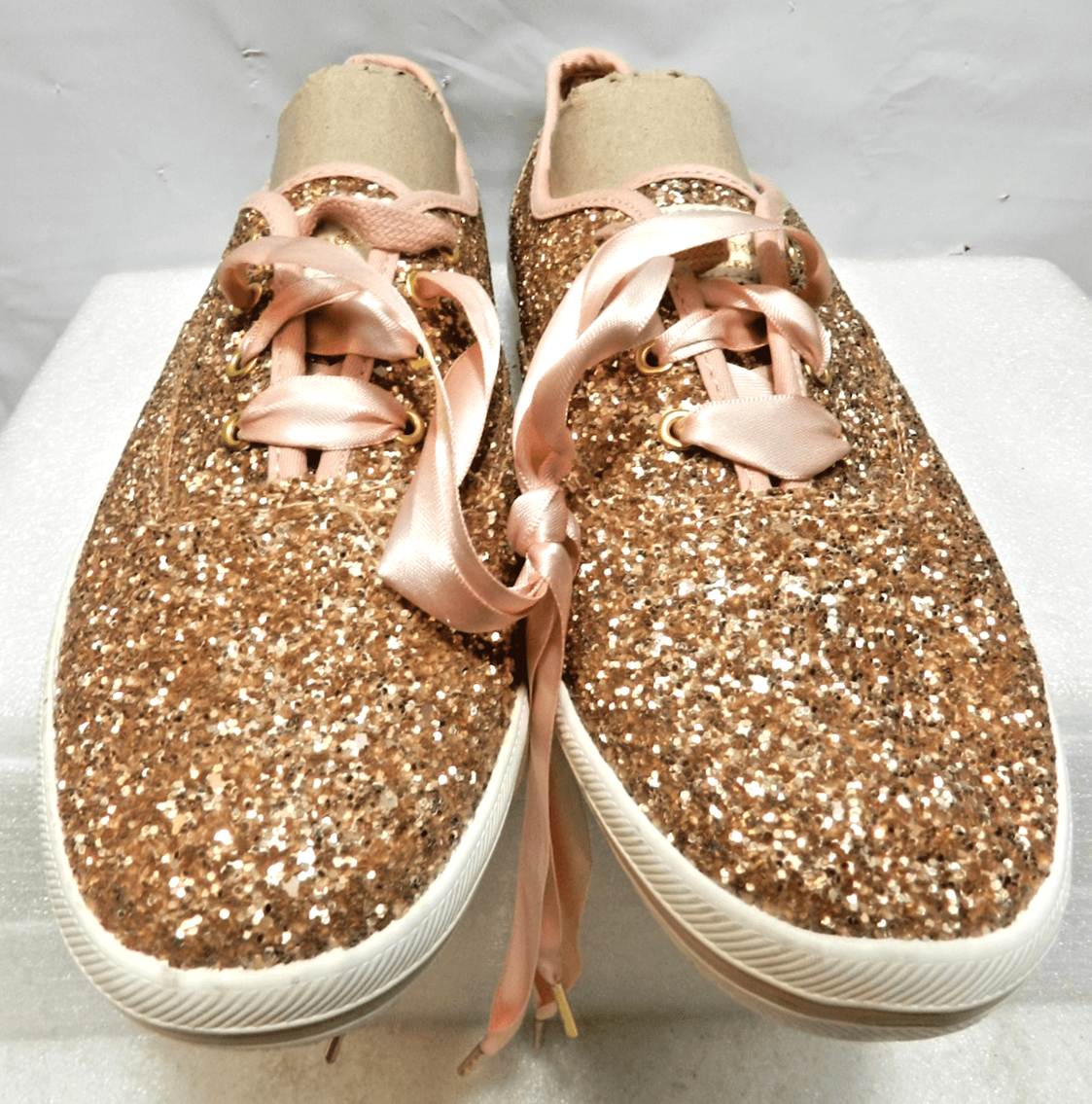 Keds X Kate Spade New York Rose Gold Champion Glitter Sneakers Size 7.5 M52M - Thumbnail 3