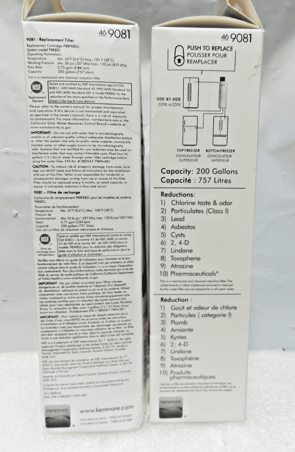 2 Pk Kenmore 9081 469081 46-9930 Replacement Refrigerator Ice Water Filter M54K - Thumbnail 4
