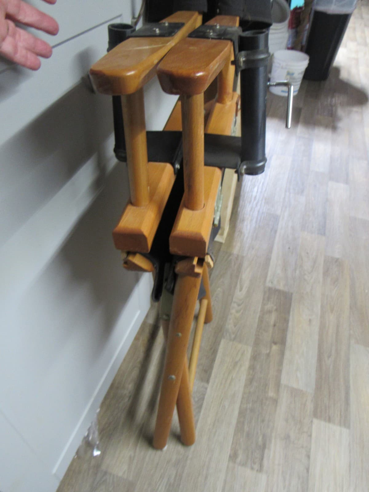 Vintage Gold Medal 33" Director's Chair w/ Arm Extensions Folding Wood Frame Y10 - Thumbnail 12