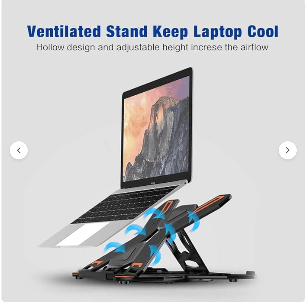 Ice Coorel Lightweight Laptop Adjustable Rotating Stand Black/Orange B79M - Thumbnail 8