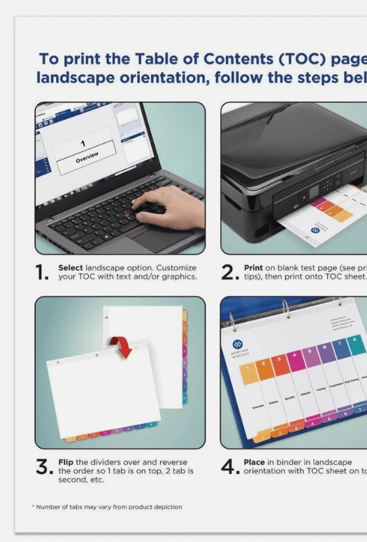 Avery 11197 11" x 8.5" 15-Tab 1-15 TOC Dividers Multi Tabs/White (6/PK) (S25K) - Thumbnail 9