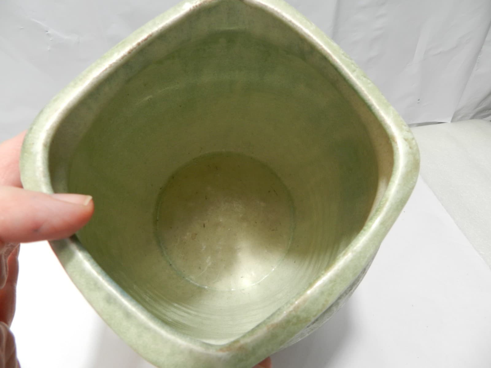 Vintage Tony Evans Vase Raku Ancient Sands Coll. 8.5” Signed Square Top Z72 - Thumbnail 5
