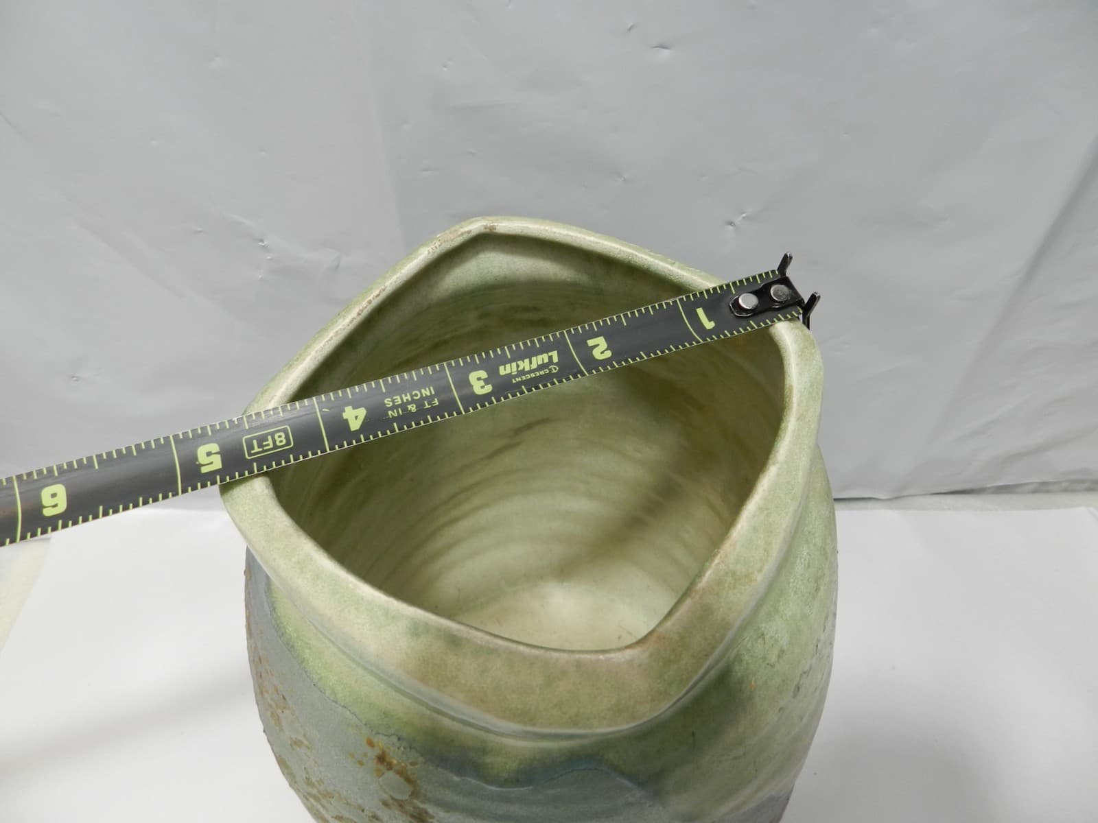 Vintage Tony Evans Vase Raku Ancient Sands Coll. 8.5” Signed Square Top Z72 - Thumbnail 9