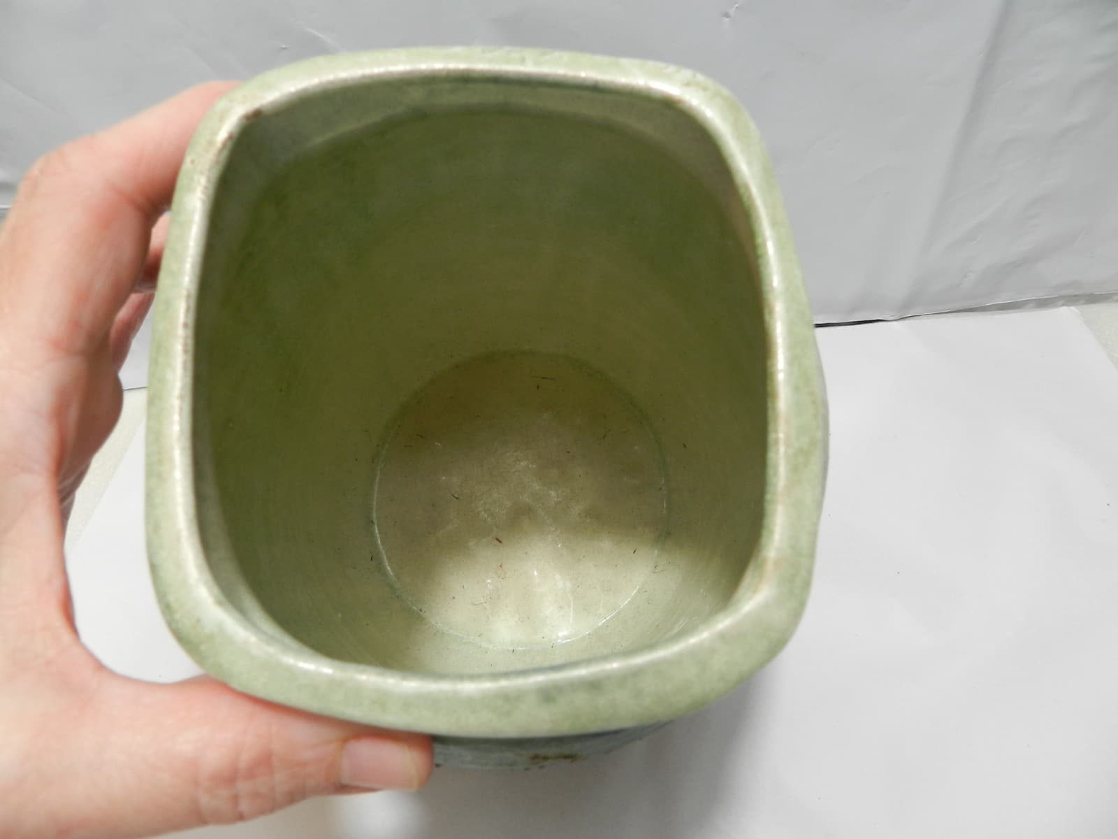 Vintage Tony Evans Vase Raku Ancient Sands Coll. 8.5” Signed Square Top Z72 - Thumbnail 10