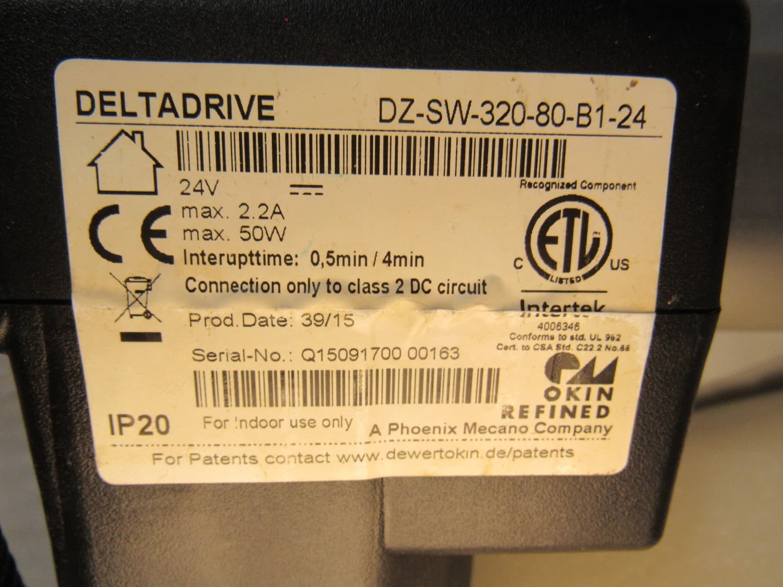 Okin DeltaDrive B11133 DC Motor DZ-SW-320-80-B1-24 (V17J) - Thumbnail 2