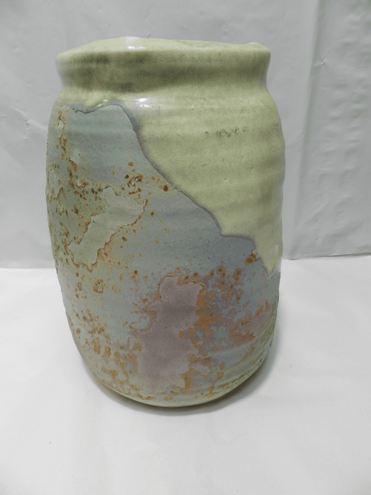 Vintage Tony Evans Vase Raku Ancient Sands Coll. 8.5” Signed Square Top Z72 - Thumbnail 4