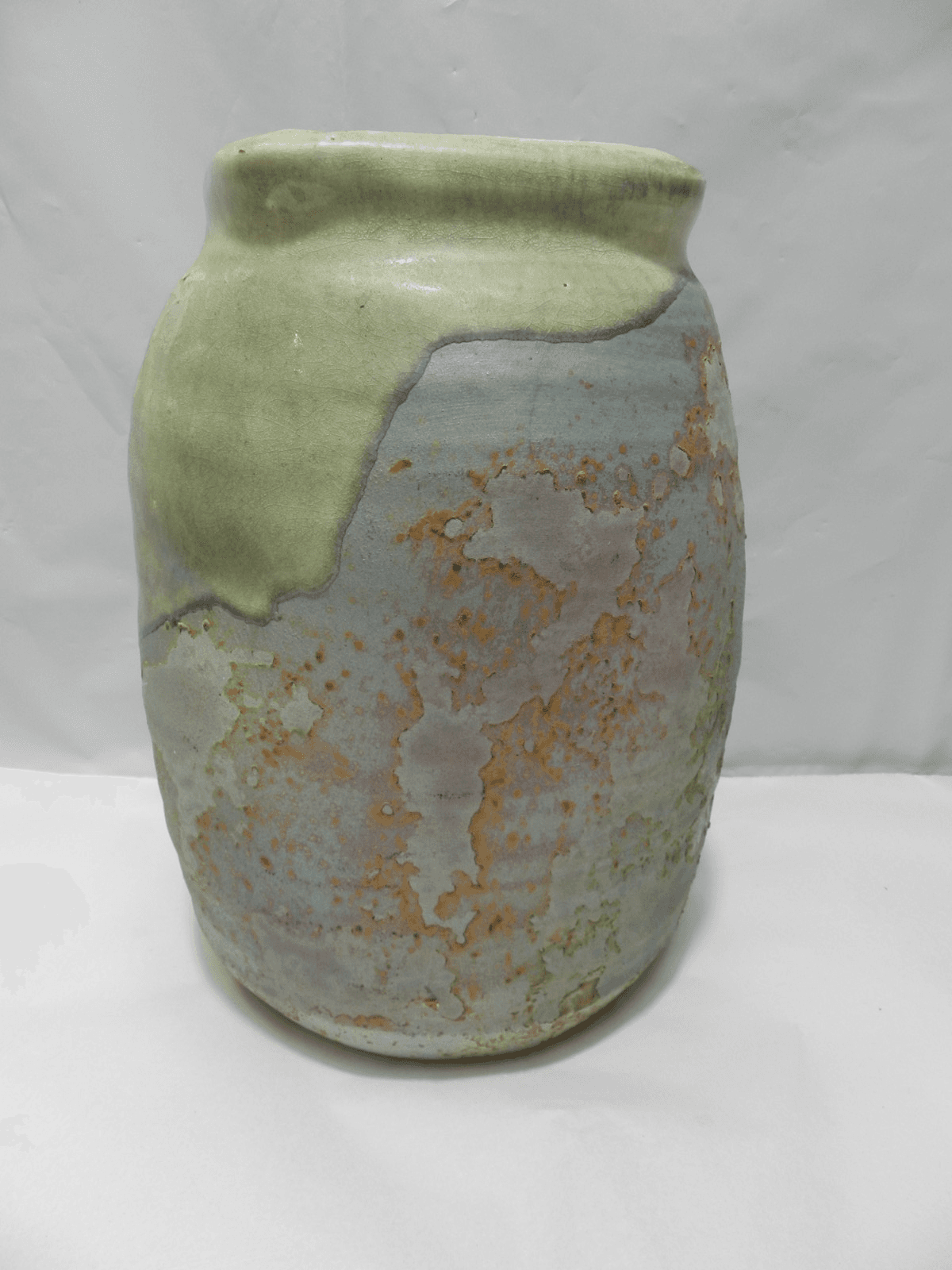 Vintage Tony Evans Vase Raku Ancient Sands Coll. 8.5” Signed Square Top Z72 - Thumbnail 11