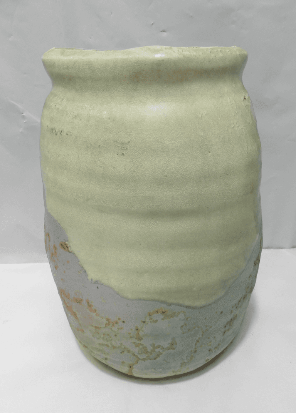 Vintage Tony Evans Vase Raku Ancient Sands Coll. 8.5” Signed Square Top Z72 - Thumbnail 2