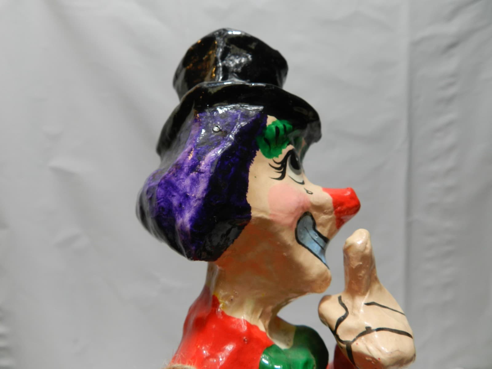Paper Mache Circus/Rodeo Clown in Barrel Mexico Handmade 13.5" Z71S - Thumbnail 19