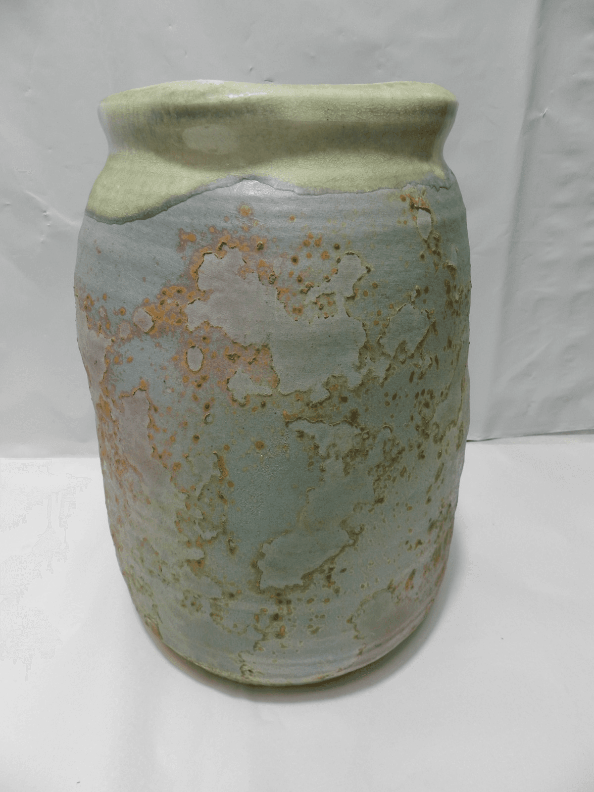 Vintage Tony Evans Vase Raku Ancient Sands Coll. 8.5” Signed Square Top Z72 - Thumbnail 3