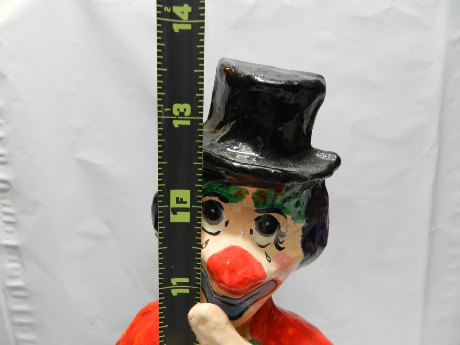 Paper Mache Circus/Rodeo Clown in Barrel Mexico Handmade 13.5" Z71S - Thumbnail 8