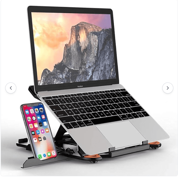 Ice Coorel Lightweight Laptop Adjustable Rotating Stand Black/Orange B79M - Thumbnail 7