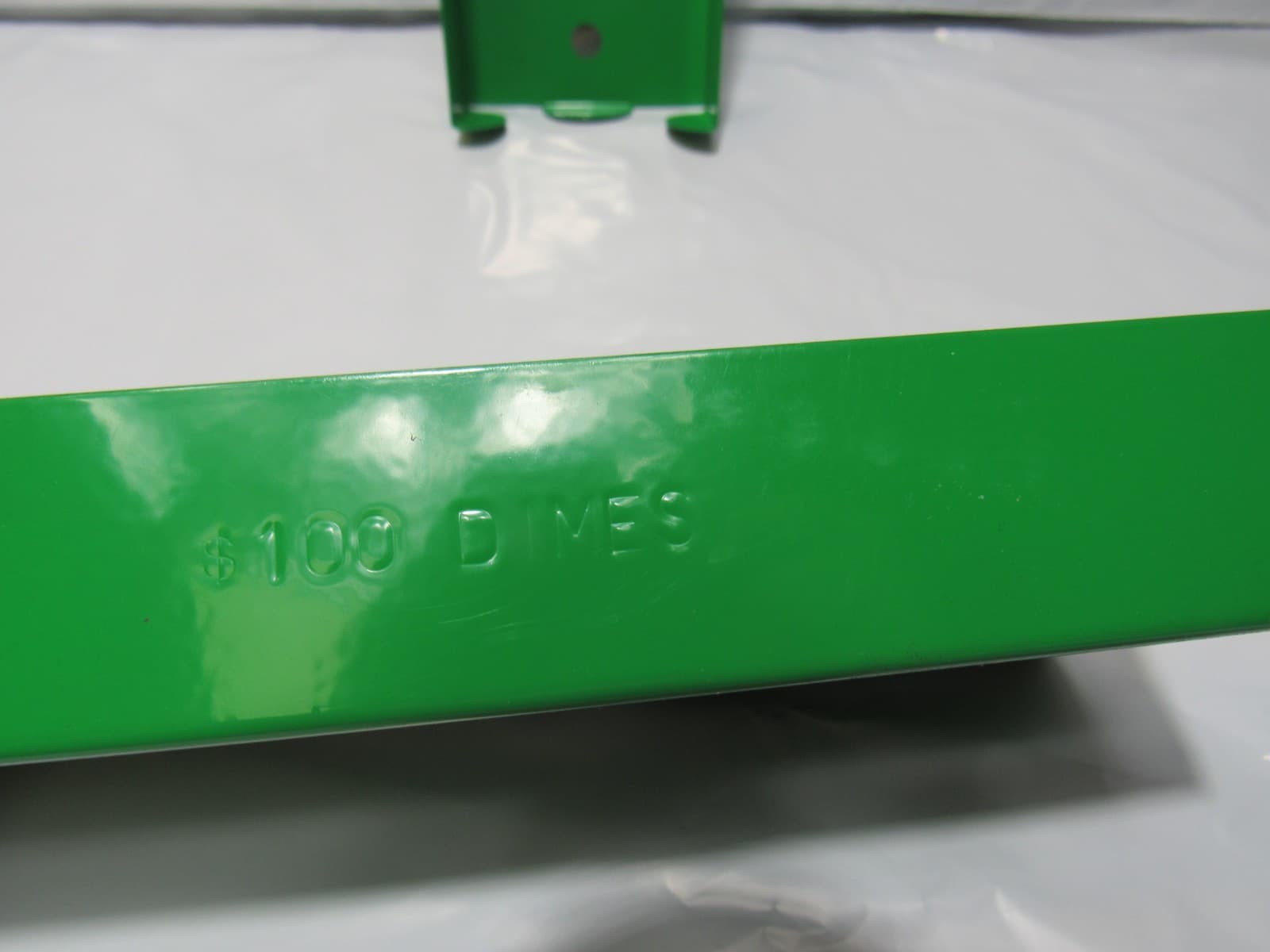 CONTROLTEK Coin Tray 1 Compartment Metal Green Dime Tray 560067 (S28K) - Thumbnail 2