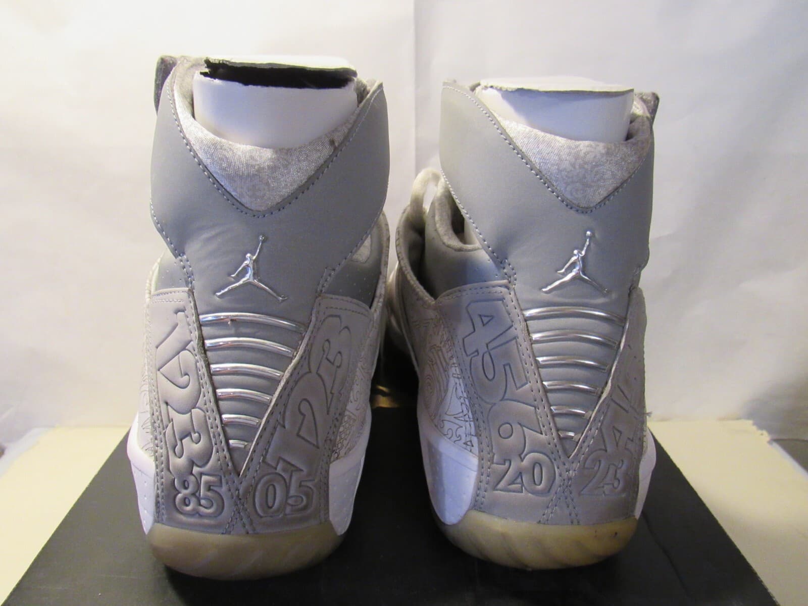 Nike Air Jordan XX 20 Retro Laser Anniversary White Silver 743991-100 Sz 10 G46 - Thumbnail 7