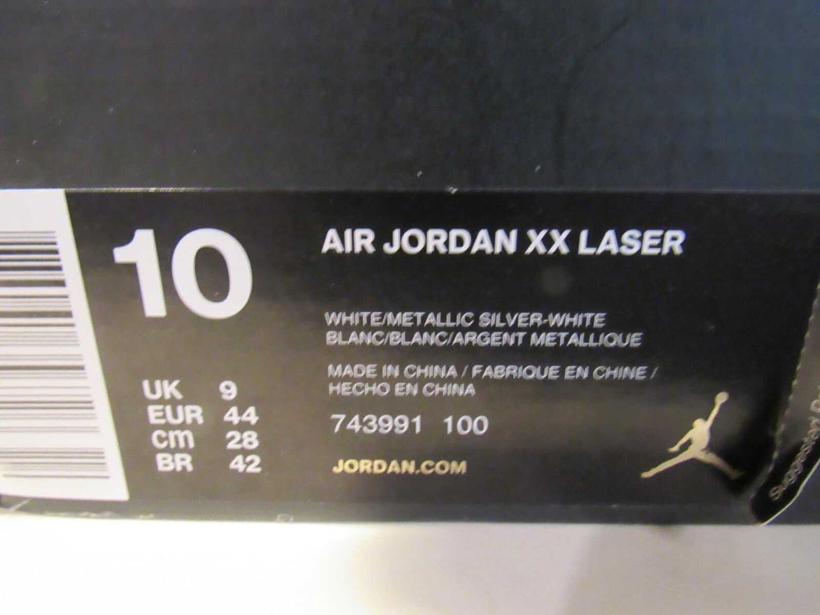 Nike Air Jordan XX 20 Retro Laser Anniversary White Silver 743991-100 Sz 10 G46 - Thumbnail 19