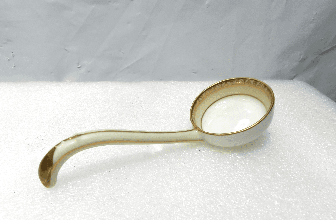 2 Nippon Hand Painted Gold Trim Footed Soup/Condiment Bowls/Plates Spoon (H38J) - Thumbnail 13