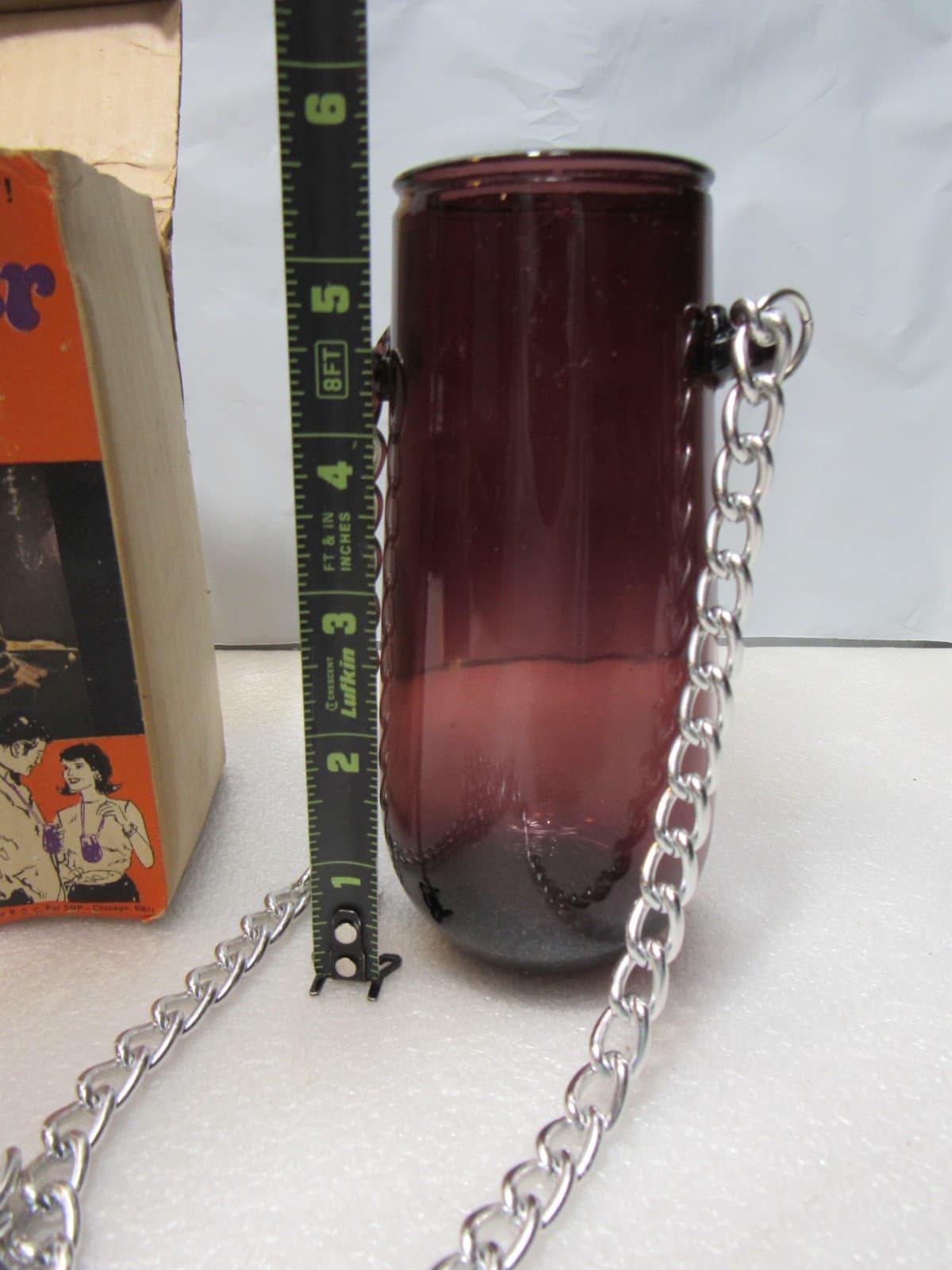 Vintage 70s Swinger Party Glass & Neck Chain Novelty Disco Hands Free W38J - Thumbnail 6