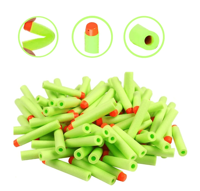 200 Amosting Foam Bullets Gun Dart Refills (Geen w/ Orange Tip) (W35J) - Thumbnail 3