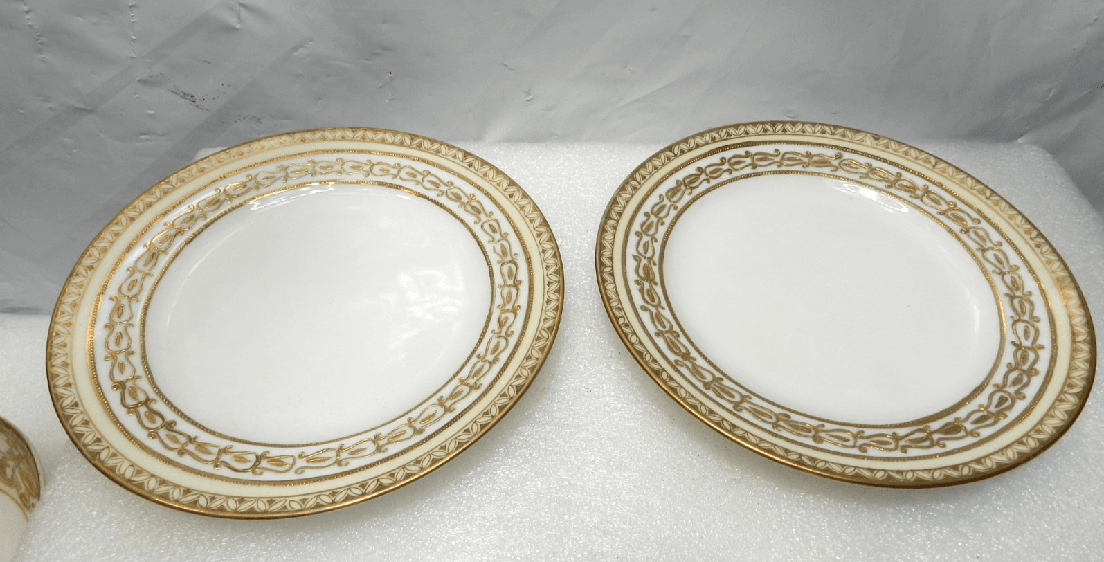 2 Nippon Hand Painted Gold Trim Footed Soup/Condiment Bowls/Plates Spoon (H38J) - Thumbnail 7