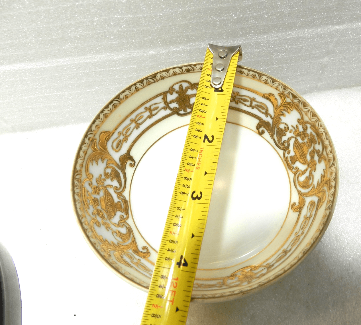 2 Nippon Hand Painted Gold Trim Footed Soup/Condiment Bowls/Plates Spoon (H38J) - Thumbnail 9