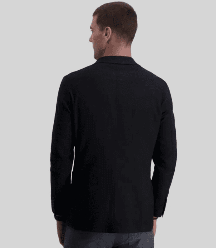 NEW Haggar H26 Men's Hudson Blazer Slim Fit Jacket Suit Black Size Medium R9K - Thumbnail 2