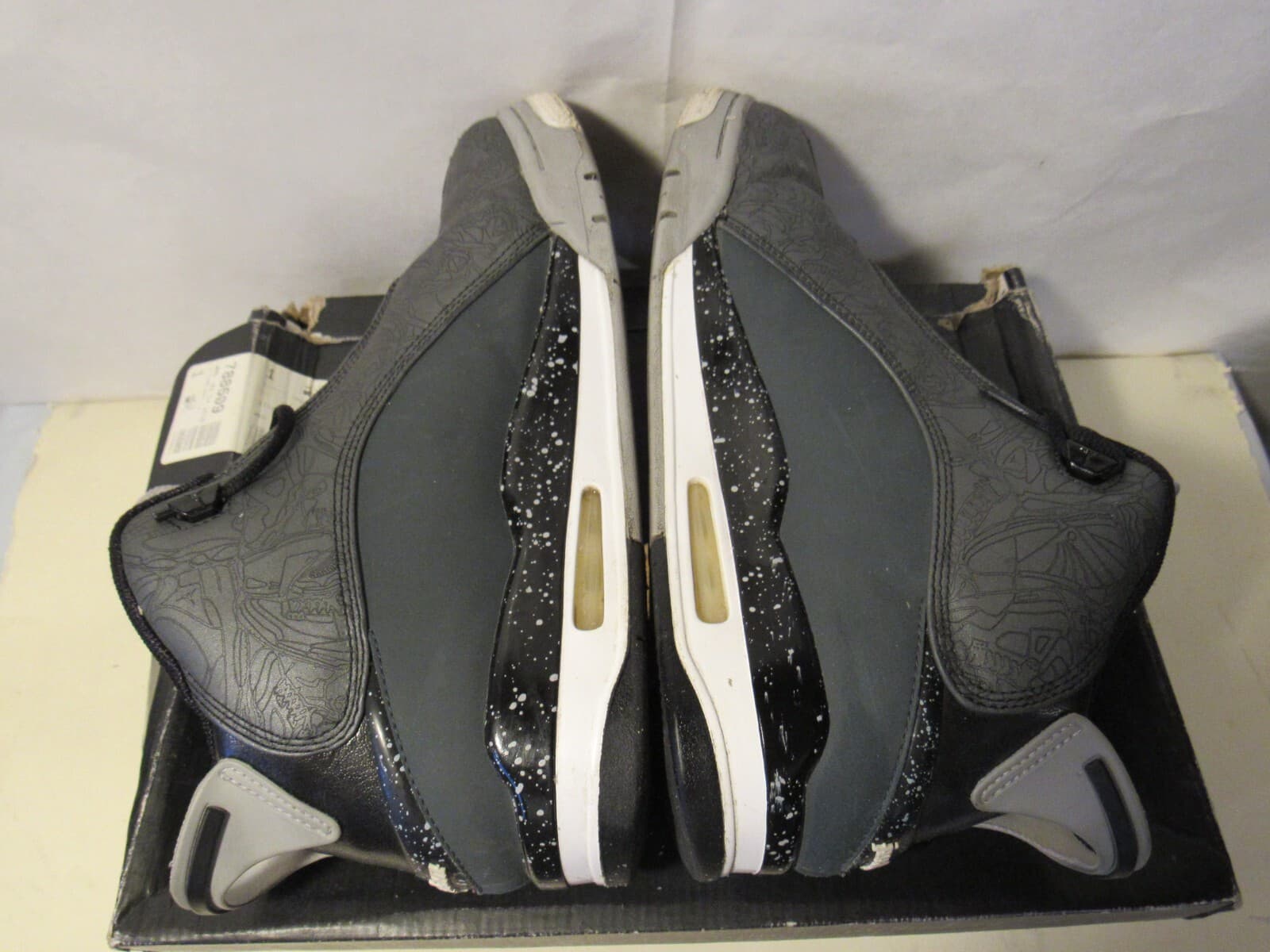 Nike Air Jordan Dub Zero Charcoal Wolf Grey Size 10 with OG Box 311046-004 G55K - Thumbnail 6