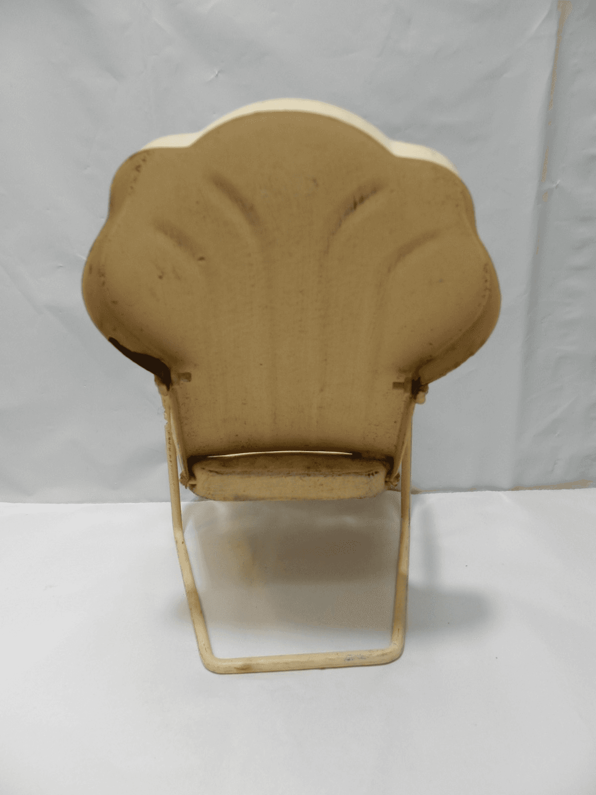 VINTAGE DOLL METAL LAWN CHAIR SCALLOPED BACK Outdoor Retro 9" Z74S - Thumbnail 3
