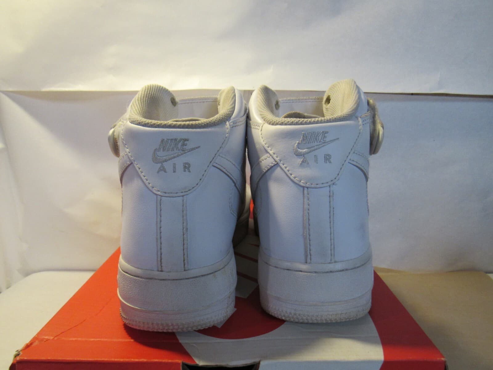 NIKE Air Force 1 Mid '07 Triple White Men's Sneakers CW2289-111 Size 9.5 T19K - Thumbnail 4