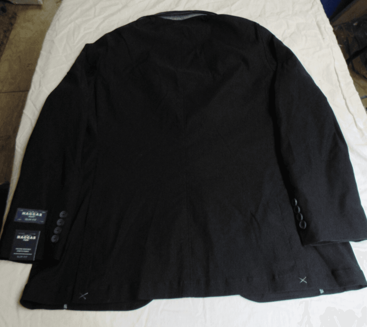 NEW Haggar H26 Men's Hudson Blazer Slim Fit Jacket Suit Black Size Medium R9K - Thumbnail 9