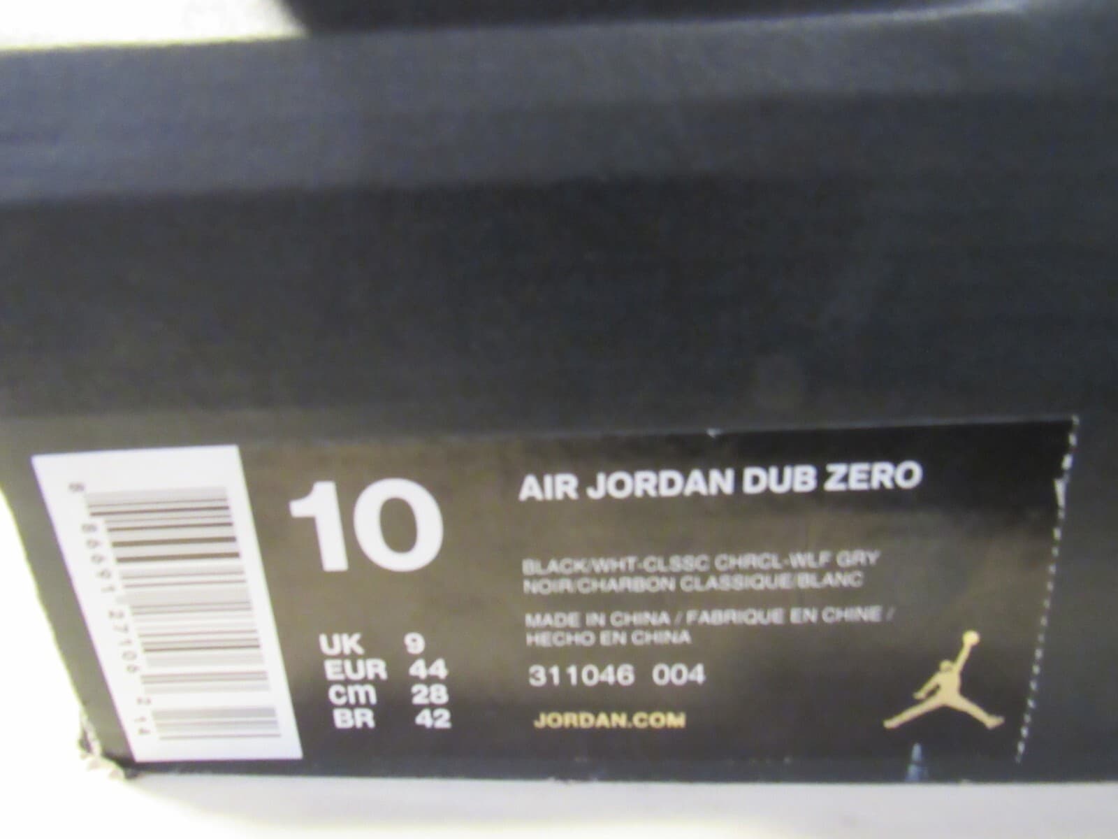 Nike Air Jordan Dub Zero Charcoal Wolf Grey Size 10 with OG Box 311046-004 G55K - Thumbnail 10