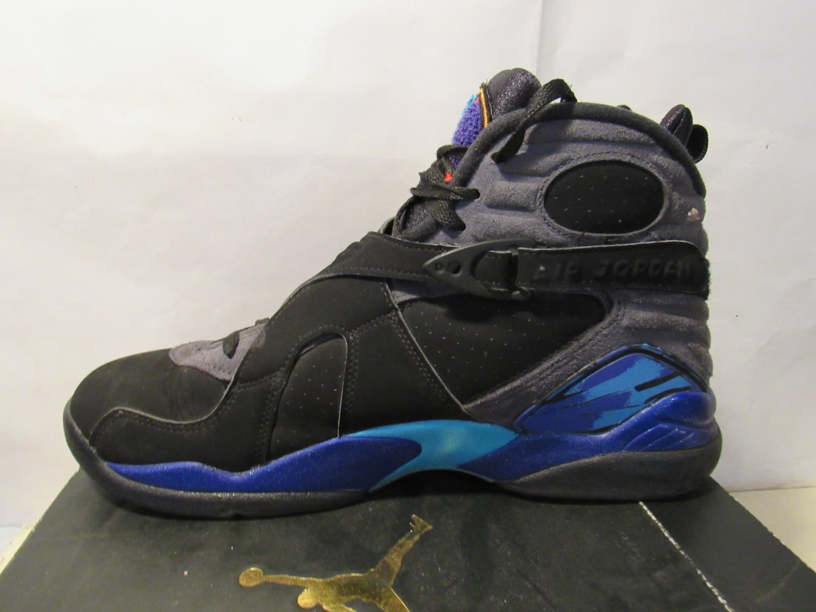 Nike Air Jordan 8 Retro Aqua 2015 Size 10 305381-025 Black Purple Blue Teal G45K - Thumbnail 6
