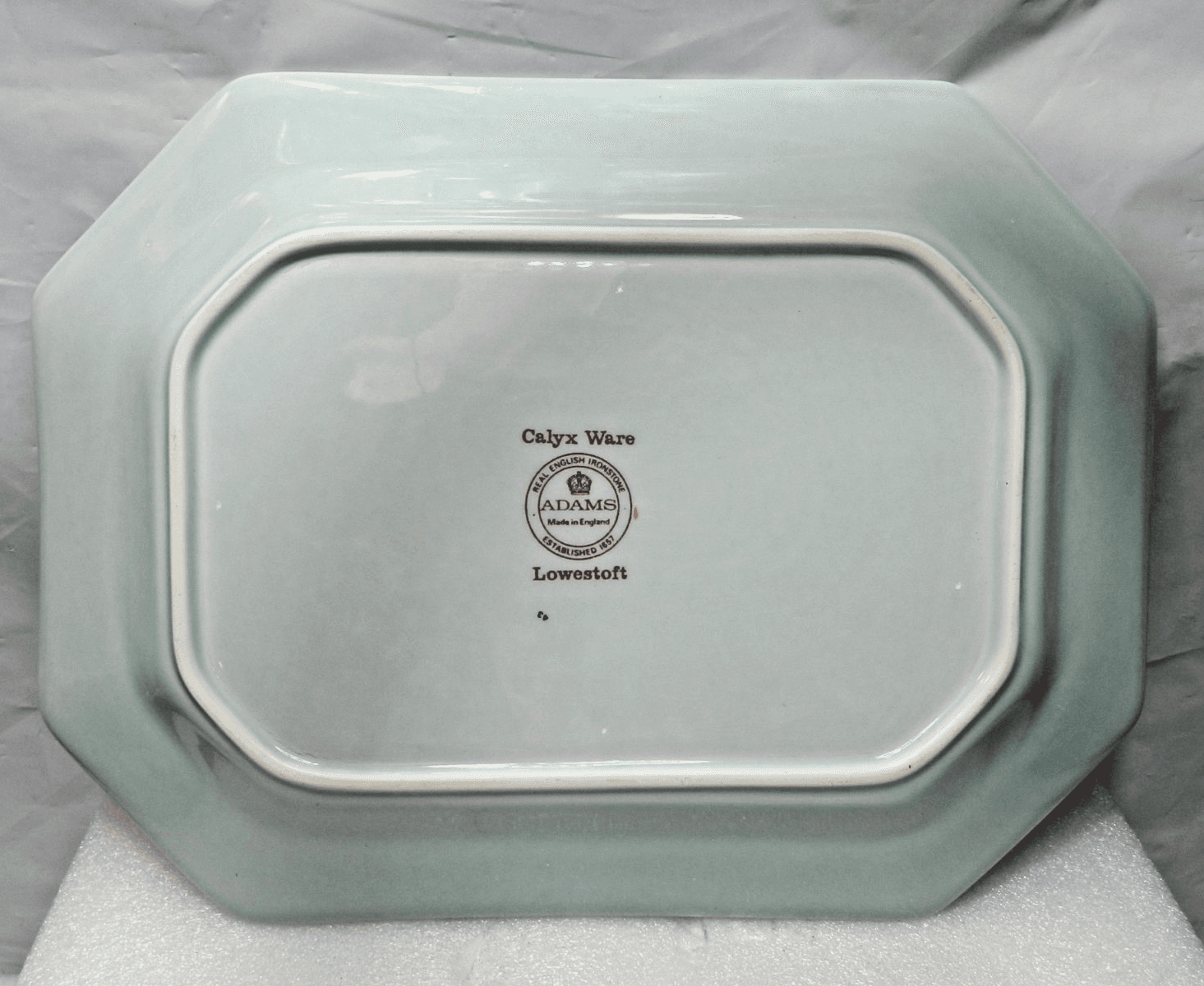 VTG Adams Calyx Ware Octagonal Serving Platter Lowestoft Pattern Floral H44J - Thumbnail 5