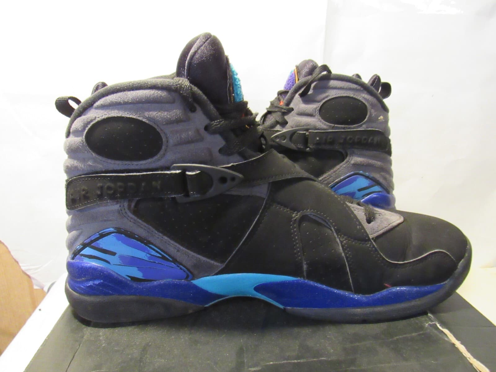 Nike Air Jordan 8 Retro Aqua 2015 Size 10 305381-025 Black Purple Blue Teal G45K - Thumbnail 7