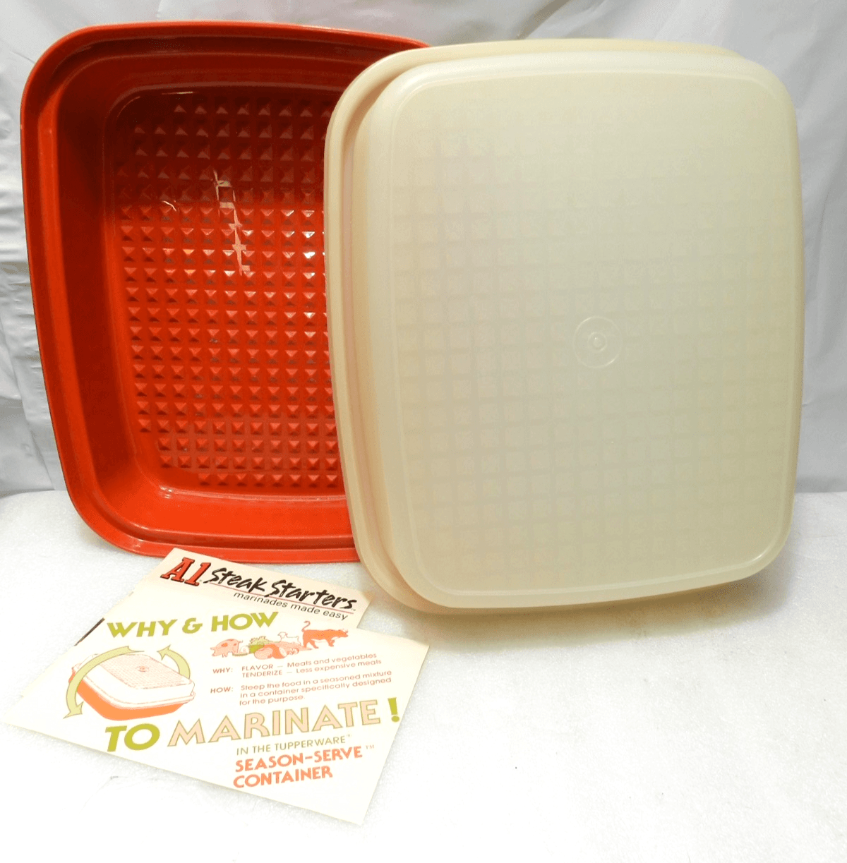 Tupperware Paprika Red Season N Serve Meat Marinade Container 10x12 1294-4 G20J