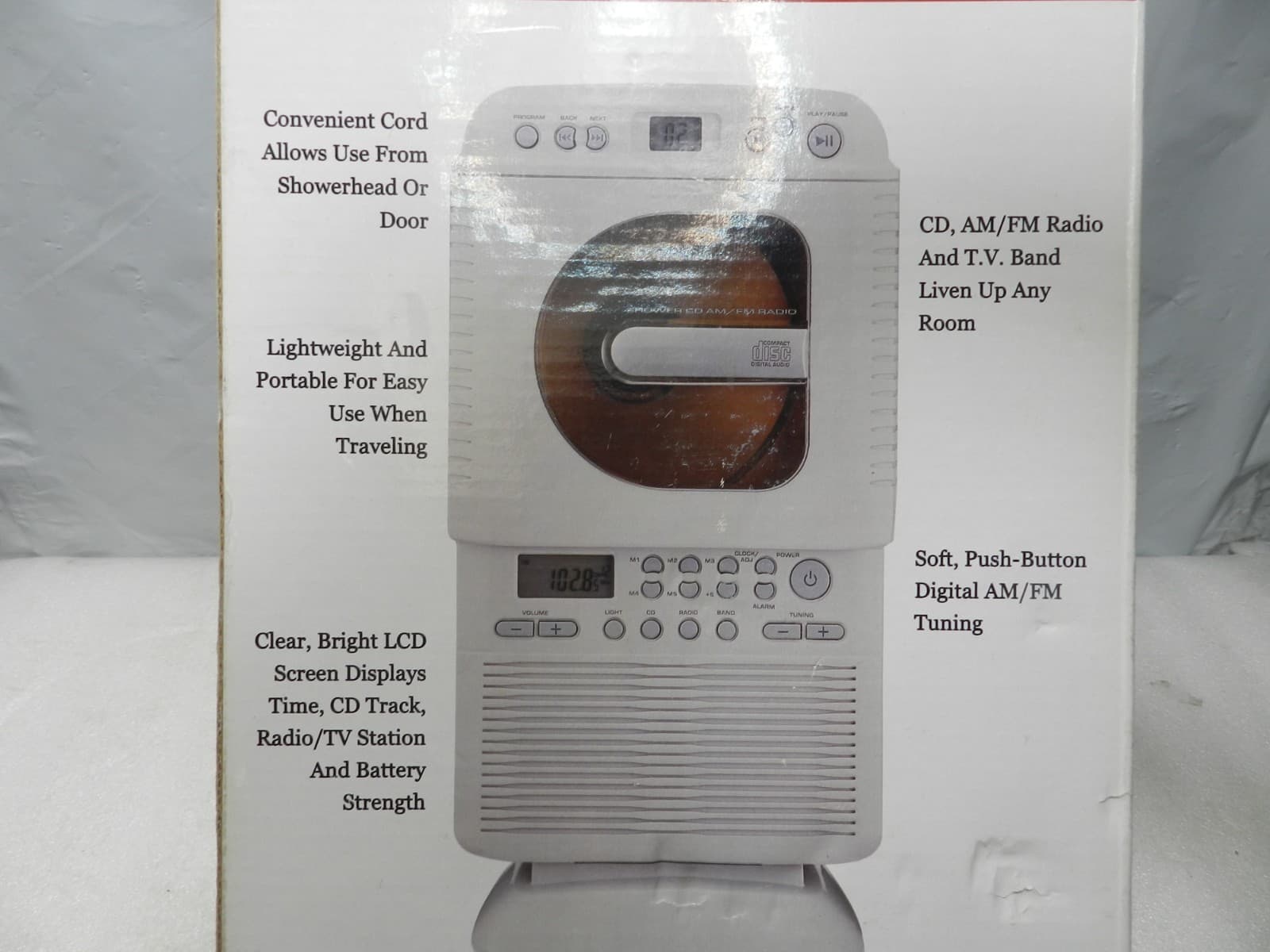 New Vintage Shower CD Player With AM/ FM T.V. Band Radio Unused (H32J) - Thumbnail 5