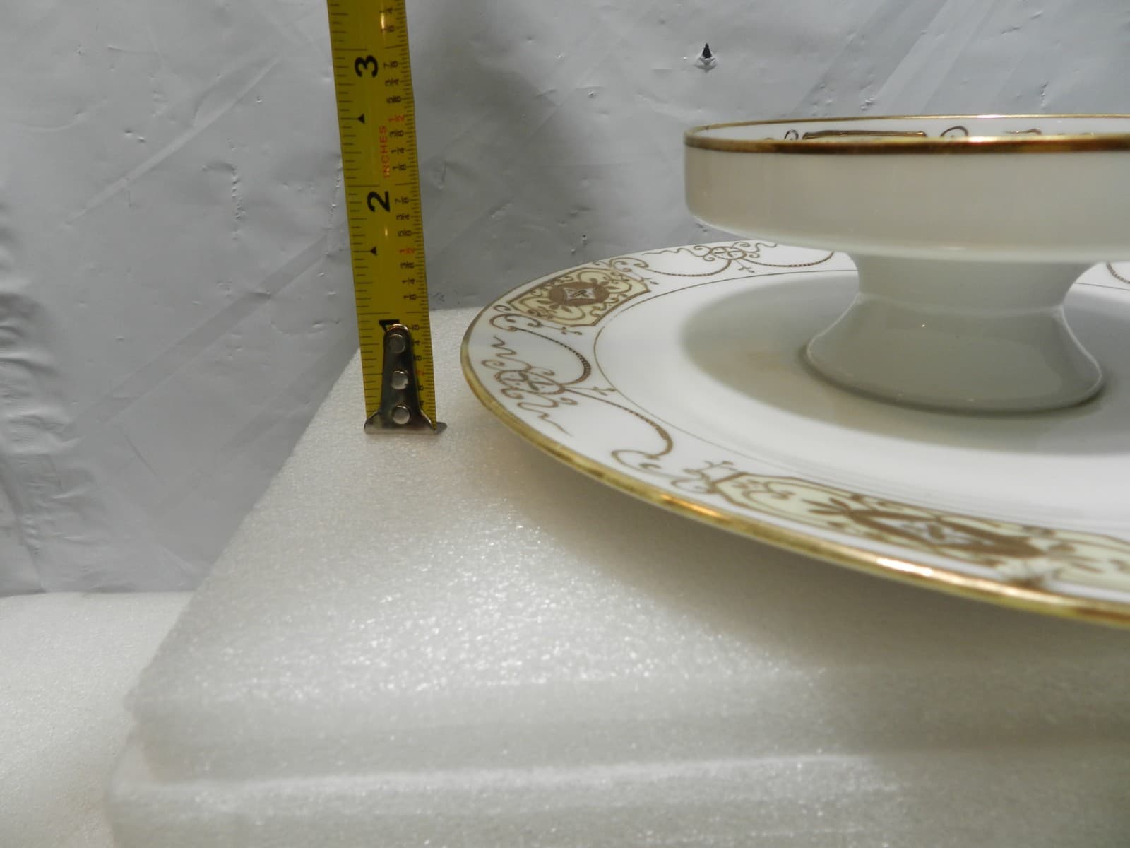 Vintage Nippon Hand Painted Two Tiered Serving Dish Gold Trim (H30J) - Thumbnail 10