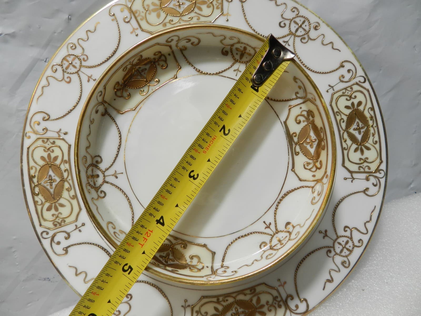 Vintage Nippon Hand Painted Two Tiered Serving Dish Gold Trim (H30J) - Thumbnail 8
