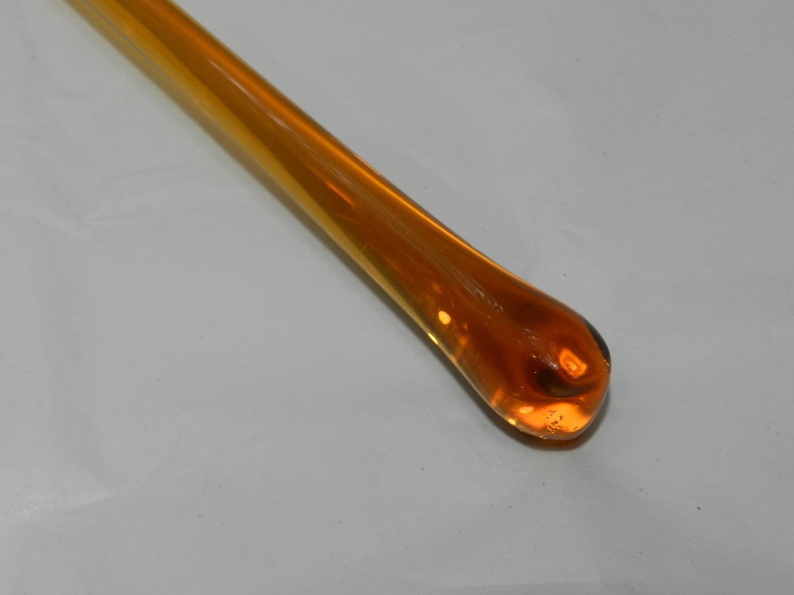 Vintage Hand Blown Glass Amber Ball Peen Hammer Art Glass 11" (Z82S) - Thumbnail 5