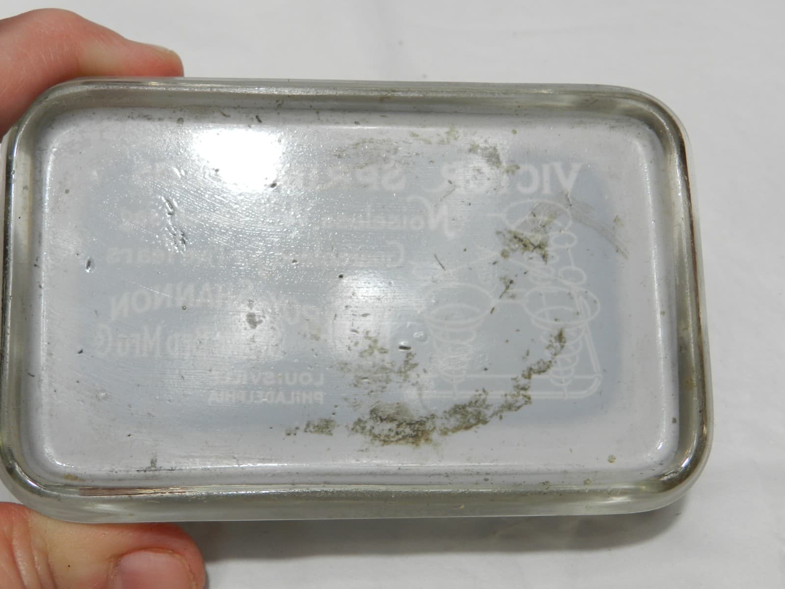 Vintage Glass Paper Weight Victor Spring Beds McElroy-Shannon Louisville KY Z83S - Thumbnail 3