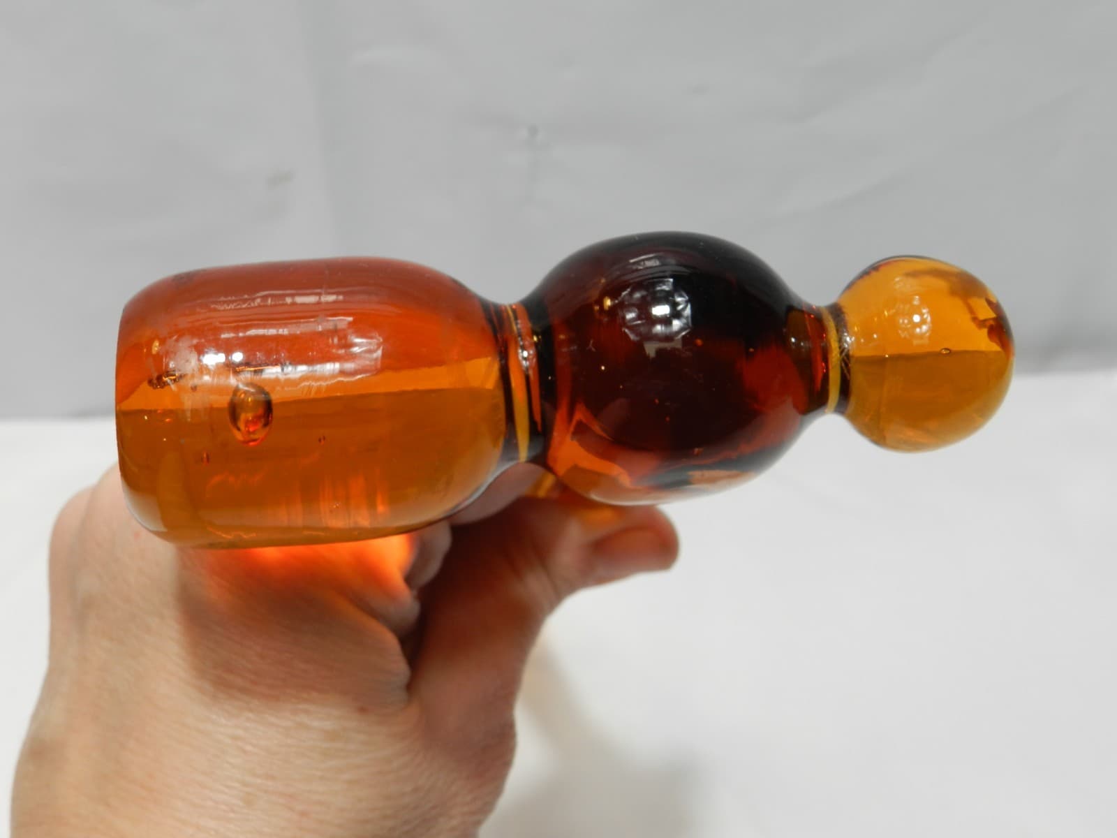 Vintage Hand Blown Glass Amber Ball Peen Hammer Art Glass 11" (Z82S) - Thumbnail 9