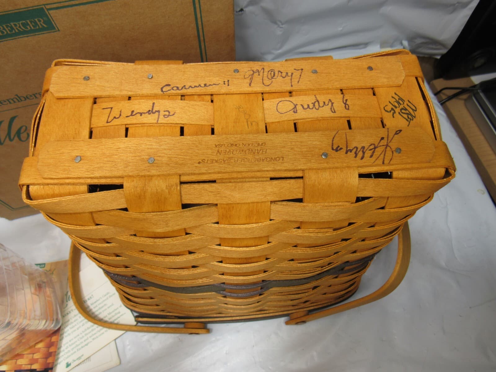 Longaberger Collectors Club Membership Basket 1996 Charter Member (R18J) - Thumbnail 6