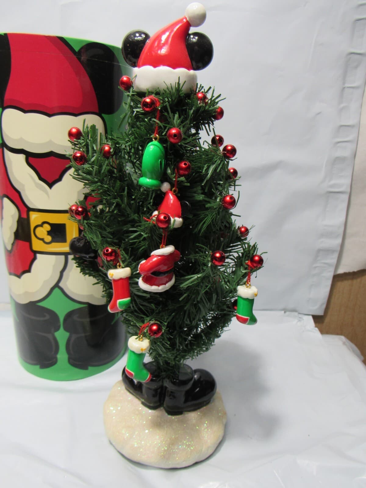 Disney Parks Mickey Mouse Mailable Christmas Tree with Ornaments M49M - Thumbnail 2