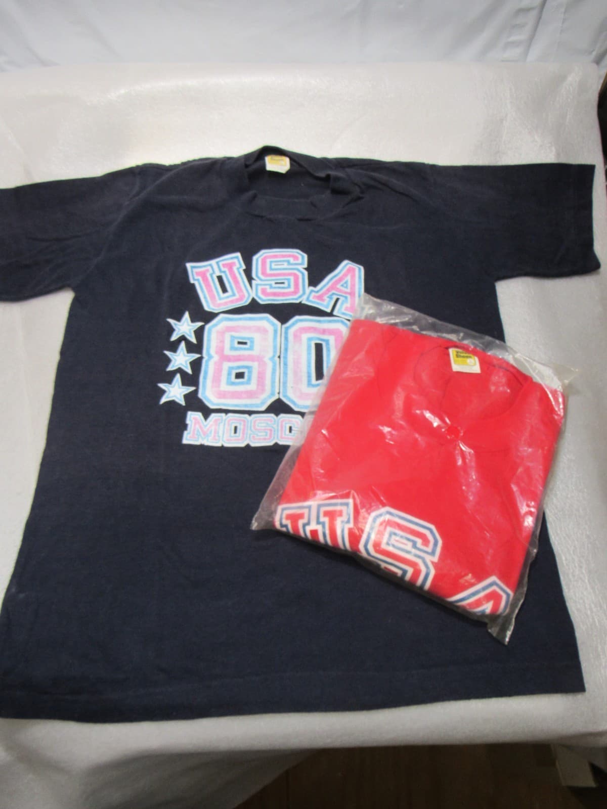 Vintage 1980 Moscow Russia USA Summer Olympics T-Shirts Size Med. large (T78JJ) - Thumbnail 3