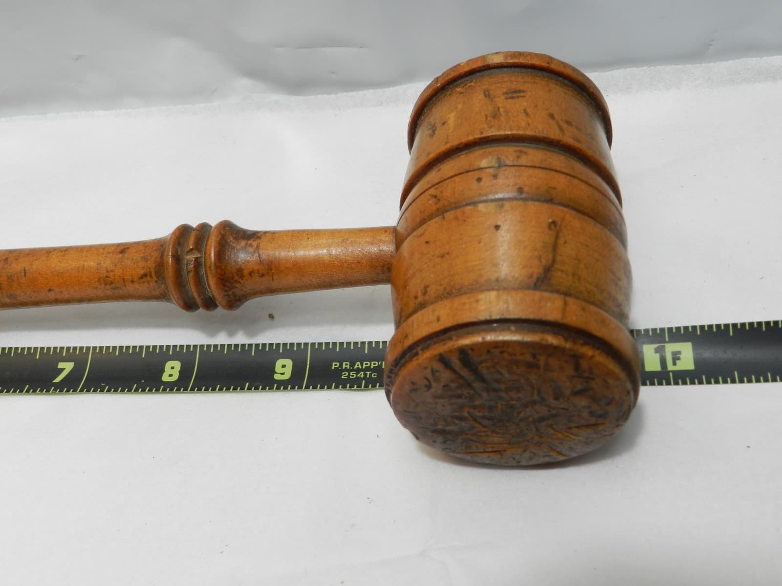Vintage Judge Auction Lawyer Hammer Wooden Mallet Gavel 12” Long (Z81S) - Thumbnail 7