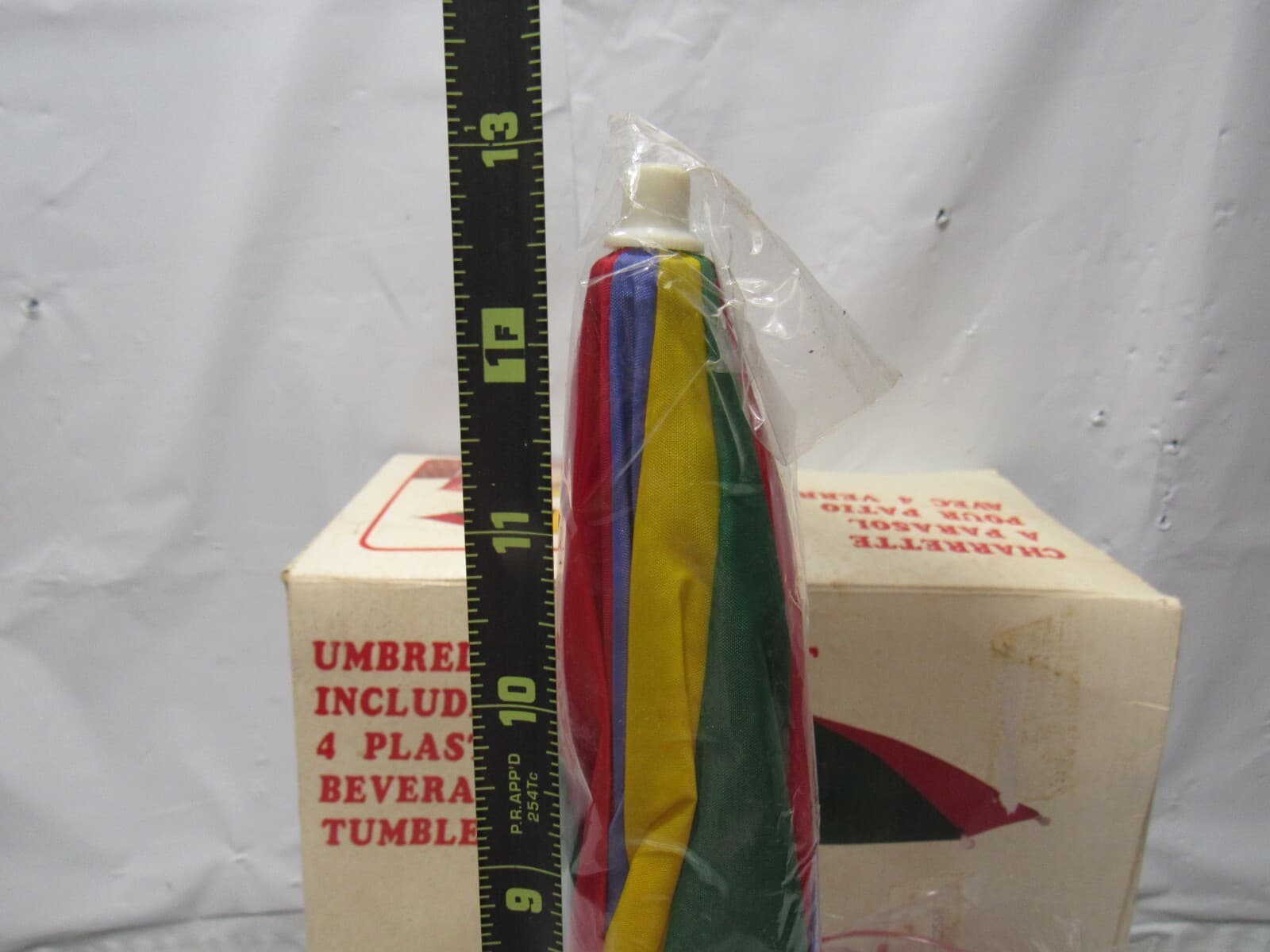 Vintage Umbrella Patio Cart w 4 Tumblers Tabletop Cup Holder Pool Beach R24J - Thumbnail 11