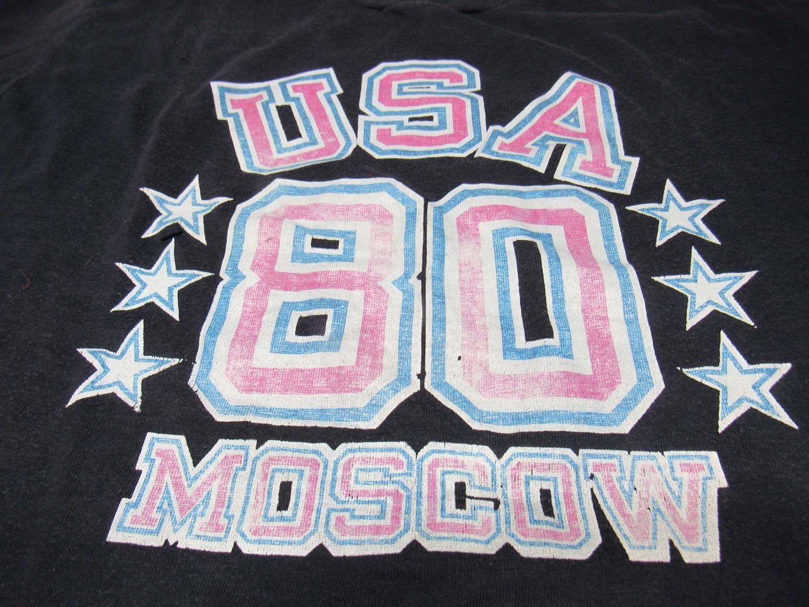 Vintage 1980 Moscow Russia USA Summer Olympics T-Shirts Size Med. large (T78JJ) - Thumbnail 5